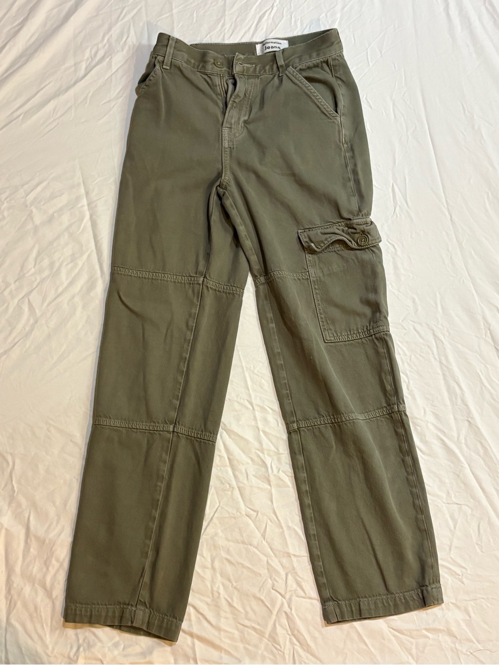 Reformation Olive Cargo Jeans Utility Pants